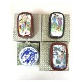 New painted trinket caskets in gift boxes.