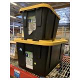 2 Greenmade storage bins with lids.