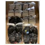 10 new pair slide on shoes. Assorted sizes