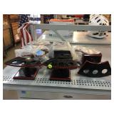 10 new black and red display stands.