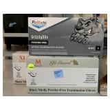 3 boxes nitrile gloves. S, M, XL