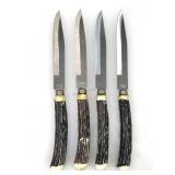 4 Nevco faux antler handle steak knives