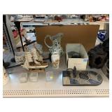 Matching candle holders and wall shelf,