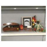 Lacquer wood jewelry box with contents,