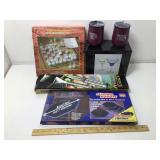Assorted household items. In box.