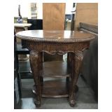 2.5ft wide Oval Side Table w/lower Shelf - top