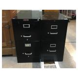 Pair Metal 2 Drawer Filing Cabinets