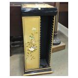 Lacquered Asian Rotating Media Stand with Drawer
