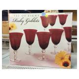 NIB 8 Ruby Goblets.