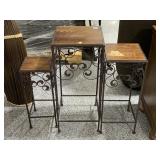 3pc Small Wood top stands