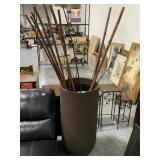 40 in tall Plastic Pot with Bamboo Decor