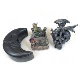 Decorative dragon figures, moon trinket box and