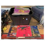 Bin of Laserdiscs. Karaoke and more