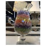 Large vase with decorative stones. 20x9