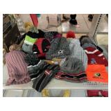 Assorted beanie hats.