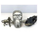 Decorative skulls and horse. Metal and composite