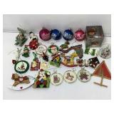 Assorted holiday ornaments. Some vintage