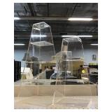 2 plexiglass display stands