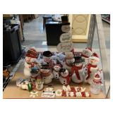 Holiday decor. Assorted snowman figures.