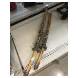 2 display swords. Wood handle and sheath with
