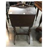 Vtg Wood Sewing Stand Storage Cabinet