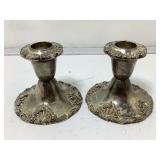 Pair plated Godinger candle holders.