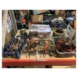 Tile saw in box and assorted home and auto tools
