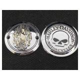 2 Harley Davidson Plaques, Approx 3in Diameter
