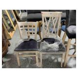 2 New Grey Armless chairs White Wood