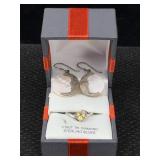 Sterling Ring And Earrings, Sz 7