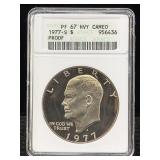 1977-s Eisenhower Dollar, Anacs Pf67 Cameo Proof