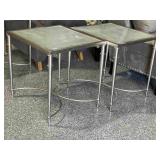 Pair Industrial Glass Top Side Tables - approx.