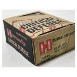 20 Rounds 45 ACP Ammo - Hornady 185gr FTX