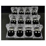 12 Nib Sterling Earrings In Clear Boxes