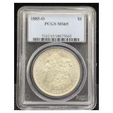 1885-o Silver Morgan Dollar, Pcgs Ms65