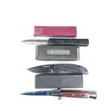 3 Knives in boxes as found
