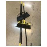 5 New Brooms - Metal Shaft - Black/Yellow