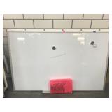Wall white board with markers, Approx 35x23in