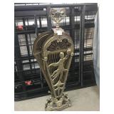 Vtg Brass fireplace cover, 31 in tall