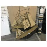 Pair Sailboat Style Wall Shelves - 3ft wide