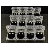 12 Nib Sterling Earrings In Clear Boxes