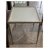 Industrial Glass Top Side Table - approx. 2ft