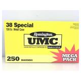 250 Rounds 38 Spl Ammo - Sealed Pack - 130gr MC