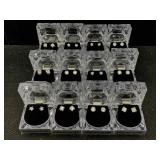 12 Nib Sterling Earrings In Clear Boxes