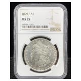 1879-s Silver Morgan Dollar, Ngc Ms65