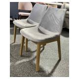 Pair New Grey Modern Bucket Chairs