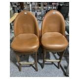 Pair Faux Ostrich Gasser Chair Co. Bar Stool