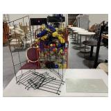 Black Metal Display Rack with glass Shelf