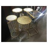3-marble top nesting tables w/2 side tables,