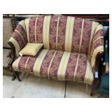 Floral upholstered settee, 52in long